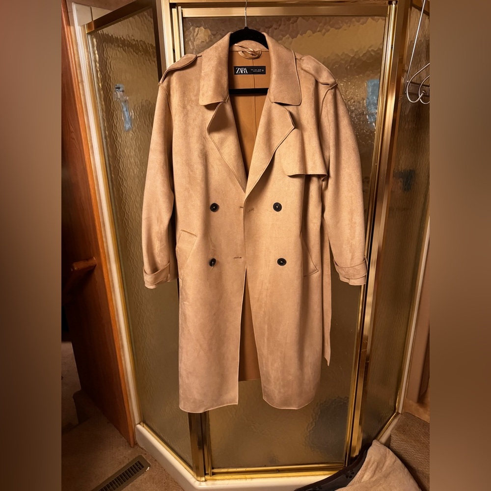 NWOT Zara faux suede trench coat